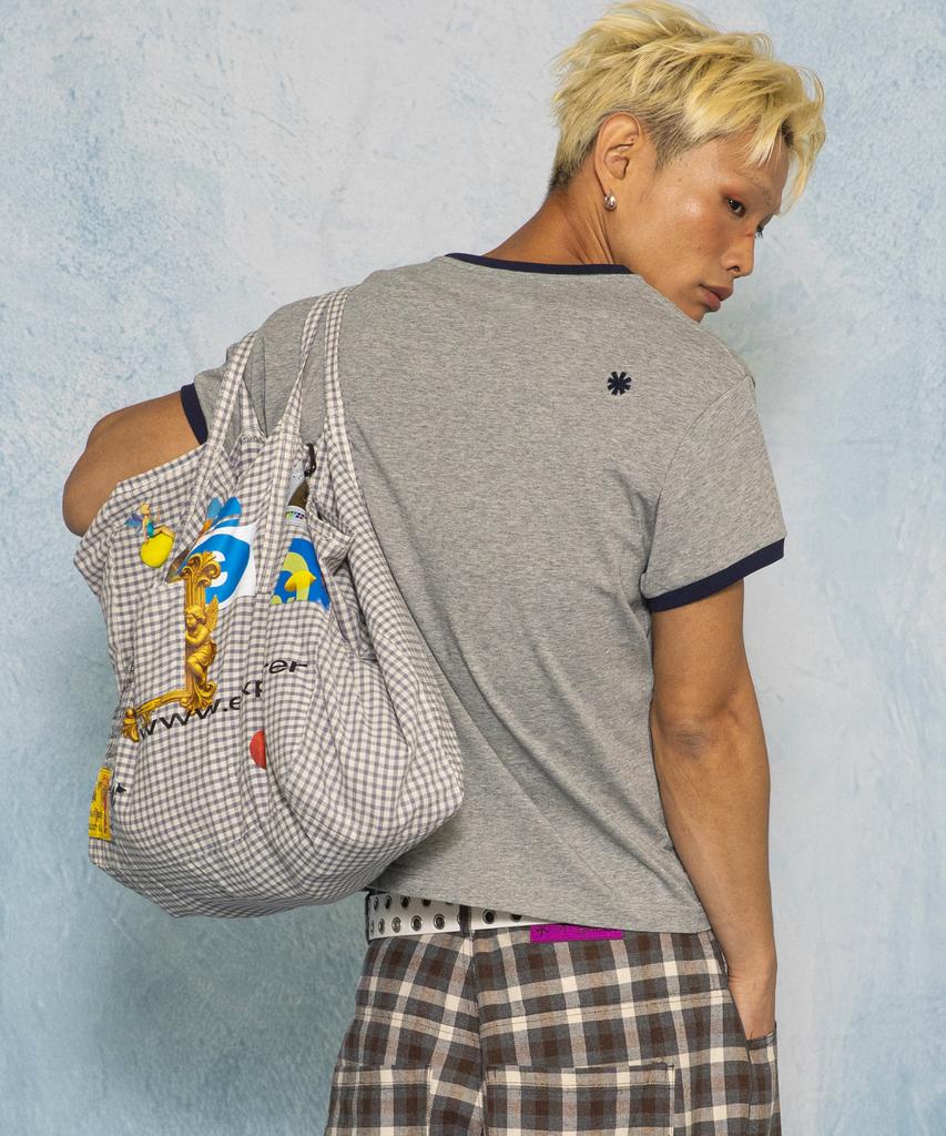 Glack Gb018 Multi Frame Check Tote Bag (Gray)