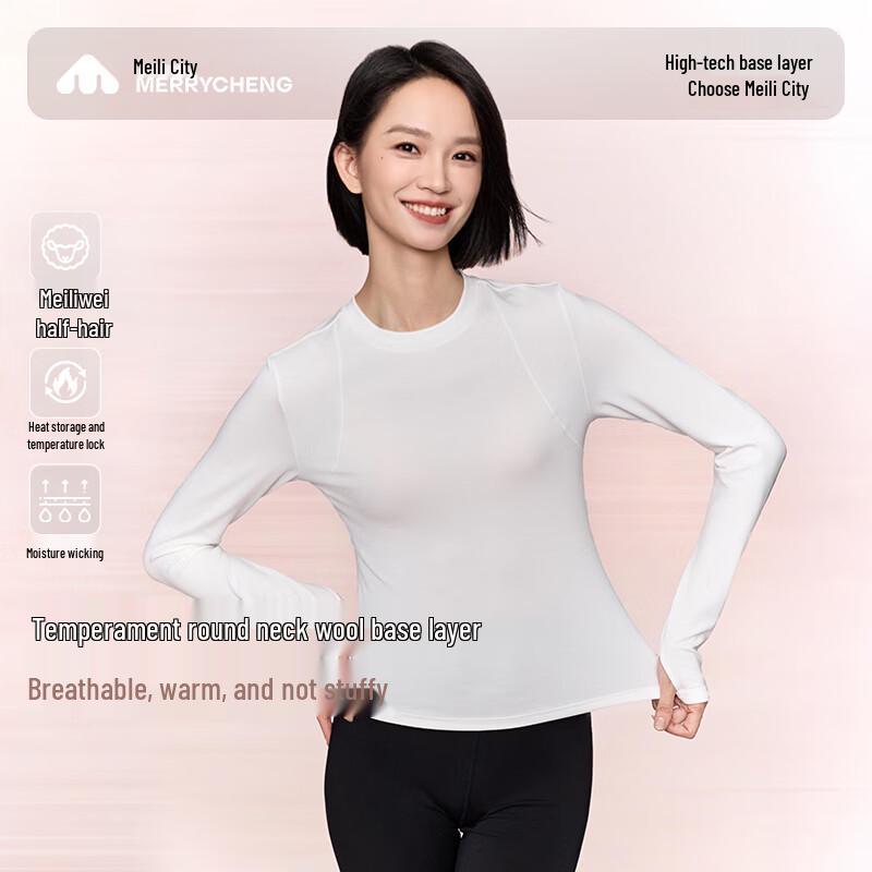 Women s Slim Fit Round Neck Long Sleeve T-Shirt L