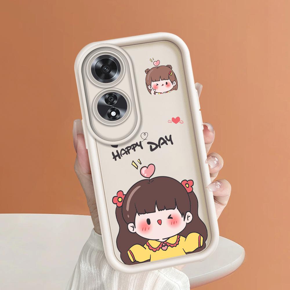 Silikonové pouzdro s celou ochranou objektivu pro Realme 11 11x 12x 12 Pro C21 C30 C33 C35 C65 OPPO A18 A38 A60 A96 Reno 10 11 12 Pro Krásné dívčí pouzdro s celou ochranou objektivu z měkkého silikonu