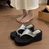 Fashion Slippers Women Summer Female Shoes Rubber Flip Flops Slides On A Wedge Platform 2025 Hawaiian Scandals House Slippers Platform S