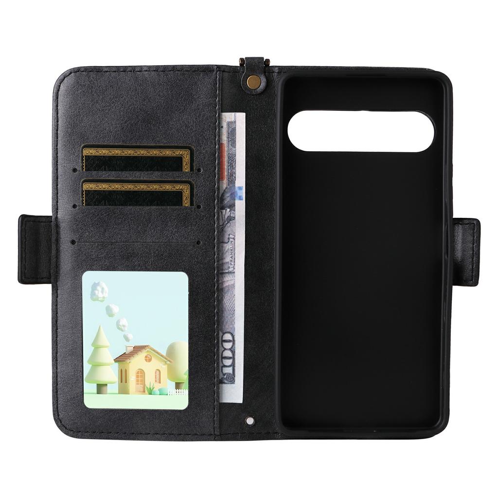 For Sony Xperia 10 VII Leather Case Magnetic Closure Wallet Stand Phone Cover with Crossbody Strap