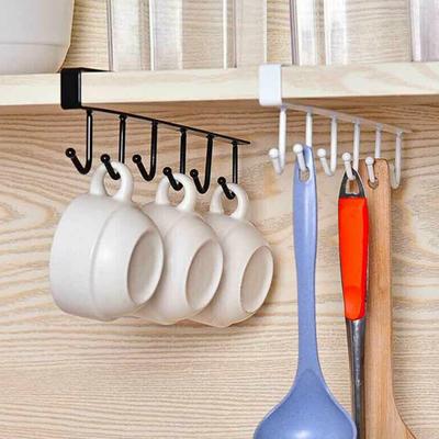 6 Haken Küchenschrank Wandbehang Getränkehalter Regal Lagerregal Organizer