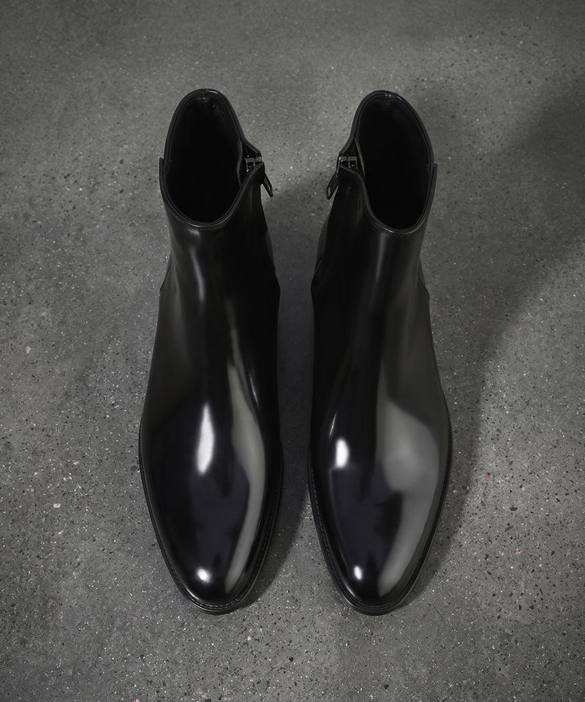 Firenze Atelier Hidden Zipper Detail Slim Toe Ankle Boots 3343 [Black Box]