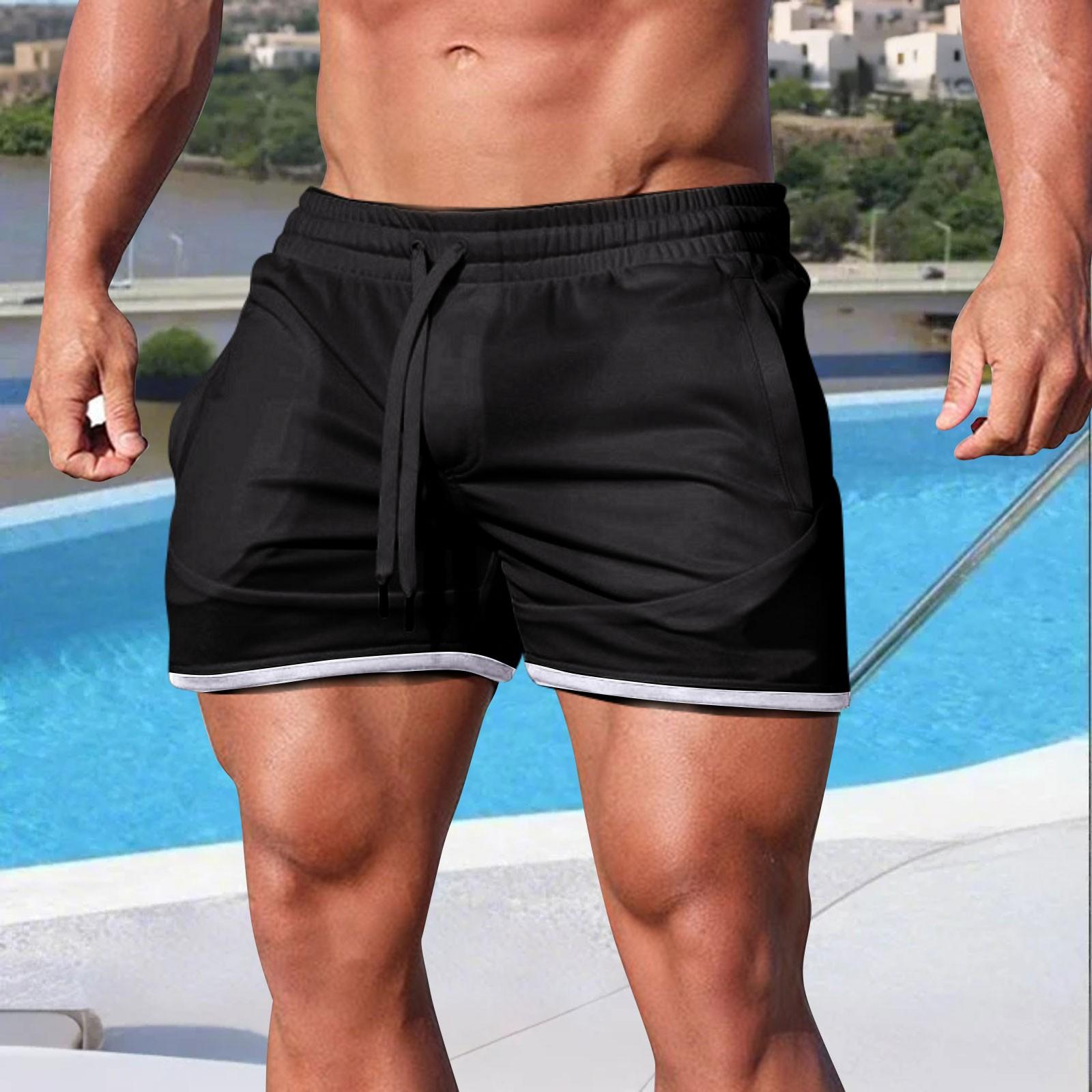 

Літні чоловічі повсякденні штани, спортивні пляжні шорти для бігу XXL чорний