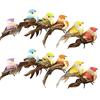Simulation Bird Feathered Foam Bird Ornament Artificial Sparrow Statue Fake Bird with Clip for DIY Decoration Children Toy