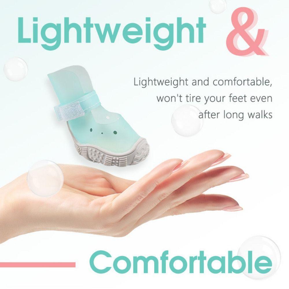 Breathable Waterproof Pet Shoes Non-slip Pet Rain Shoes Cute Outdoor Dog Boots Cat Paw Protection
