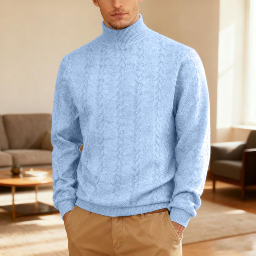 New Arrival Plus Size Men's High-Neck Sweatshirt Heavyweight Textured Jacquard Casual Thermal Sweatshirt