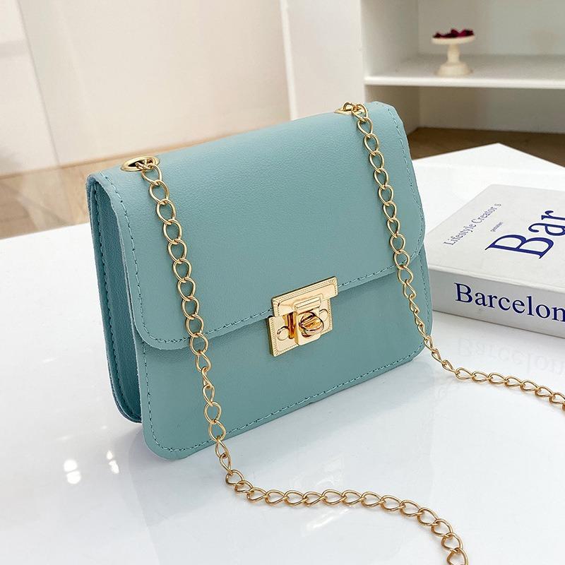 Women's bag lid type personalized lock small square bag autumn and winter new oblique span change small bag