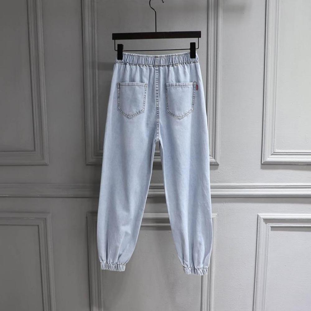 Women's Drawstring Nine-Point Bloomers - Fashionable Versatile Summer Beaded Harem Jeans