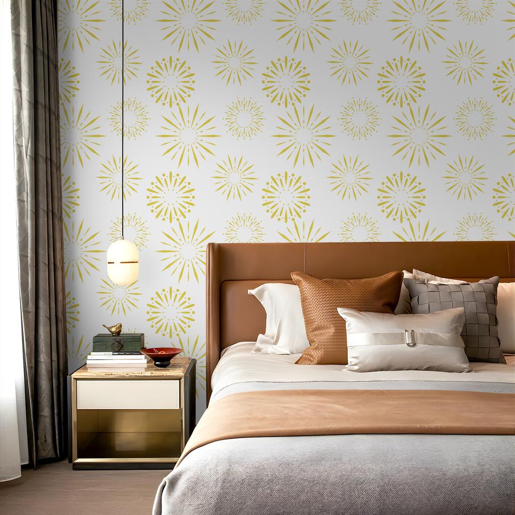 Peel and Stick Removable Wallpaper Celestial Sun Contact Paper Waterproof Boho Mural for Wall Bedroom Bathroom Cabinet Decor