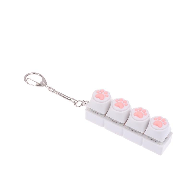 Silicone Cat Paw Keychain Stress Relief Toy For Keyboard Lovers Portable Keyring Gifts