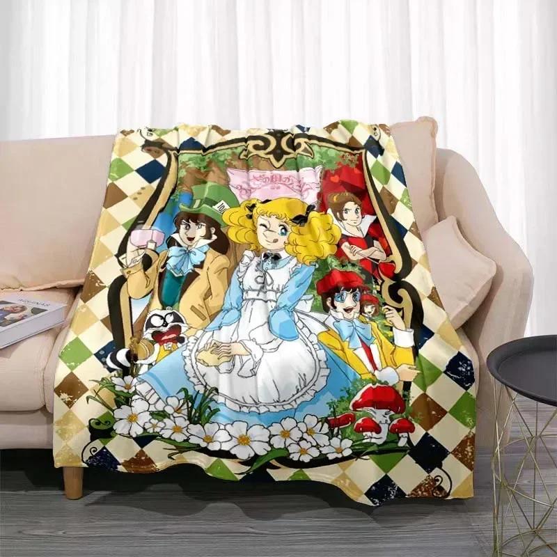 Candy Candy Anime Battaniye Kawaii Japon Anime Flanel Süper Yumuşak Sıcak Battaniye Ev İçin Dört Mevsim Yatak Odası Battaniyesi