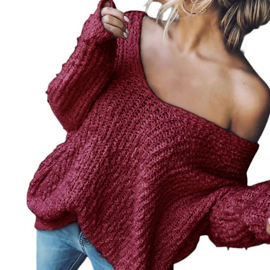 Женский топ с V-образным вырезом, длинными рукавами, однотонный, вязаный, мягкий, эластичный, свободного кроя, для весны и осени, повседневный. M