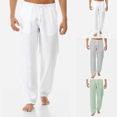 Sommerliche und modische Herrenhose aus Baumwolle und Leinen