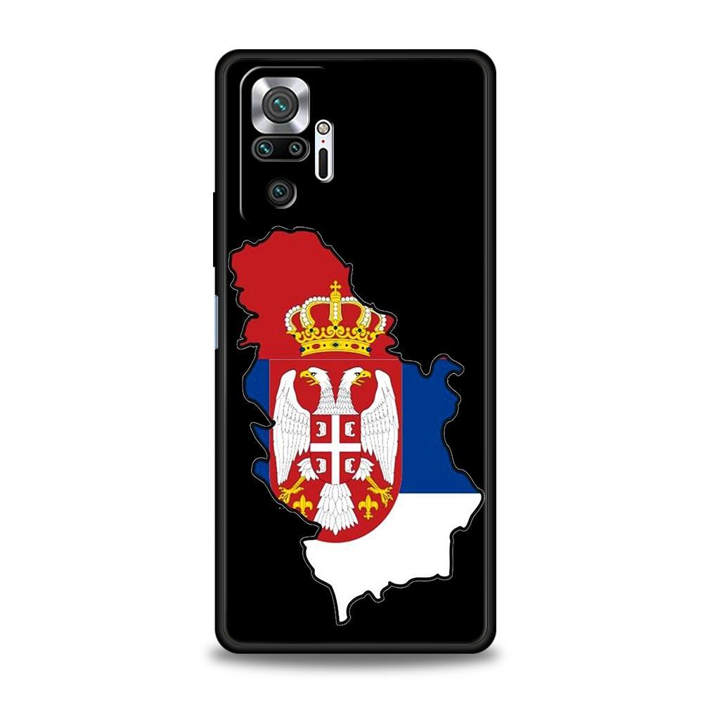 Serbia flag Badge Phone Case For Xiaomi Redmi Note 14 13 12 5G 11 10 Pro Plus 4G 9S 9 14C 13C 12C 10C 9C 9A Soft TPU Cover