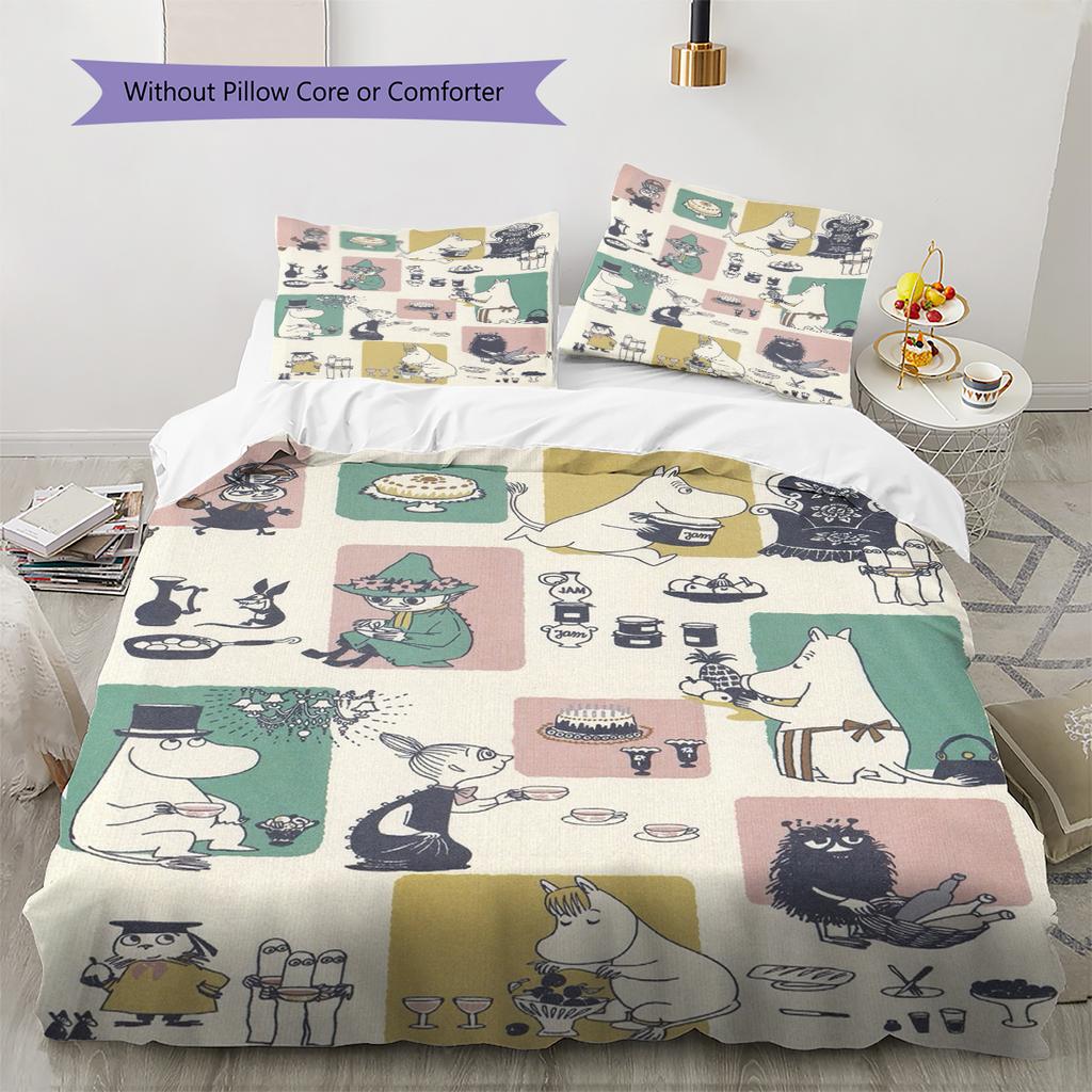 Set Copripiumino Trapuntato con Fantasia Cartone Animato Federa Decorazione per la Casa Regalo di Compleanno (1 * copripiumino + 2 * federa, senza nucleo)
