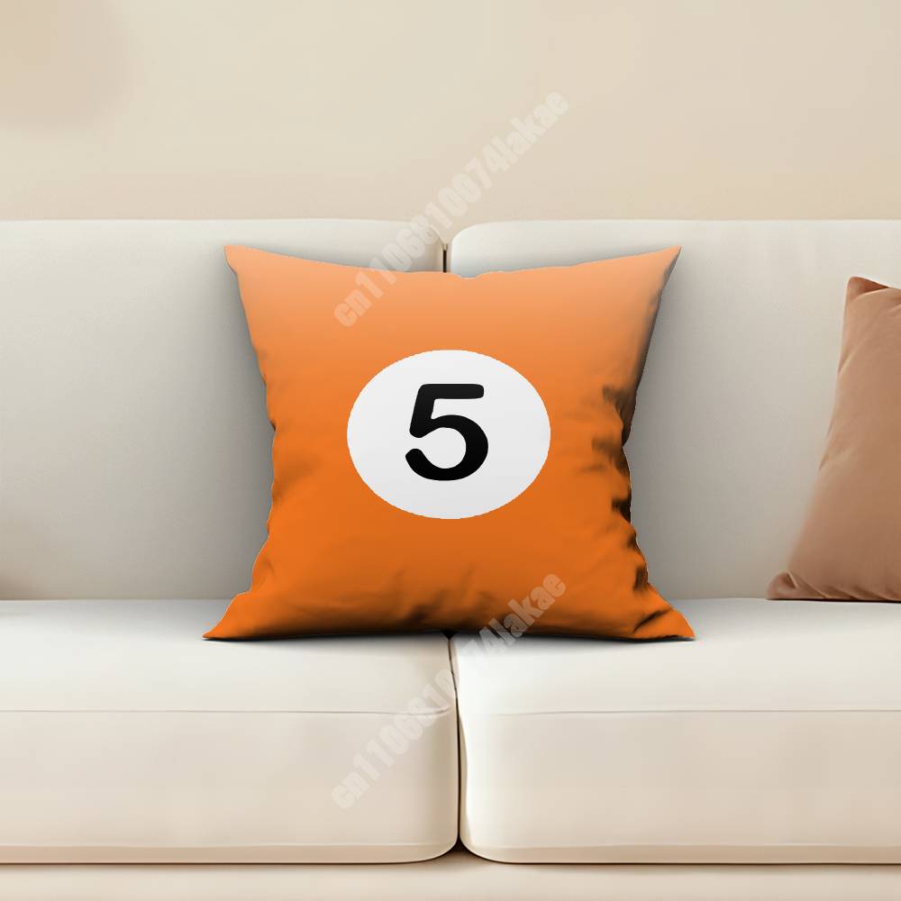 Billiard Pool Snooker Balls Number Pillow Cover Sofa Couch Cushion Case Home Living Room Decoration