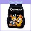 Cuphead Cartoon Backpack For Kids With Nylon Material And Spacious Design For School And Travel