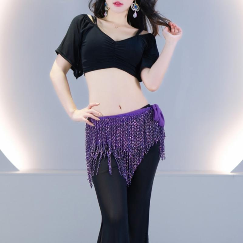 Professional Grade Belly Dance Hip Scarf Lightweight Polyester Fabric for Comfortable Extended Dance Practice