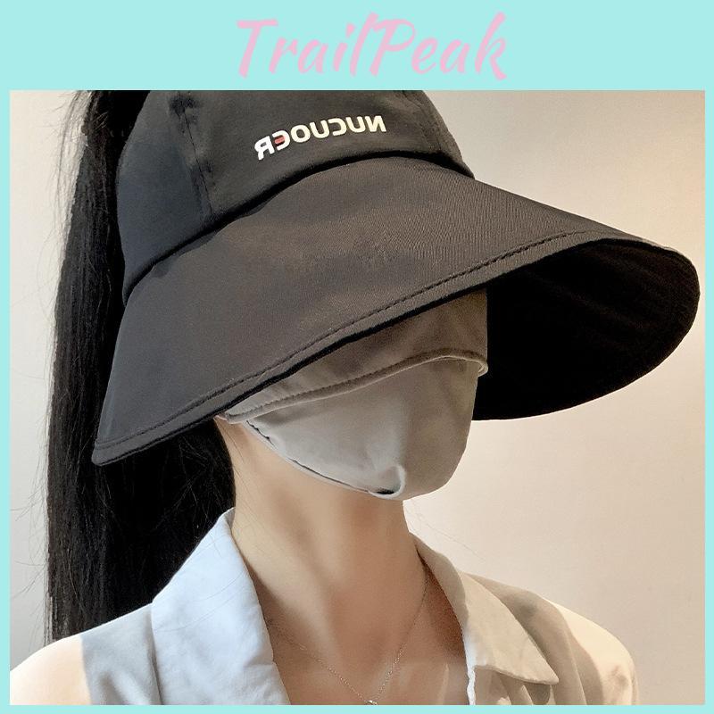 Widebrim Summer Stylish Hat For Women Antiuv Ponytail Cap Design Foldable