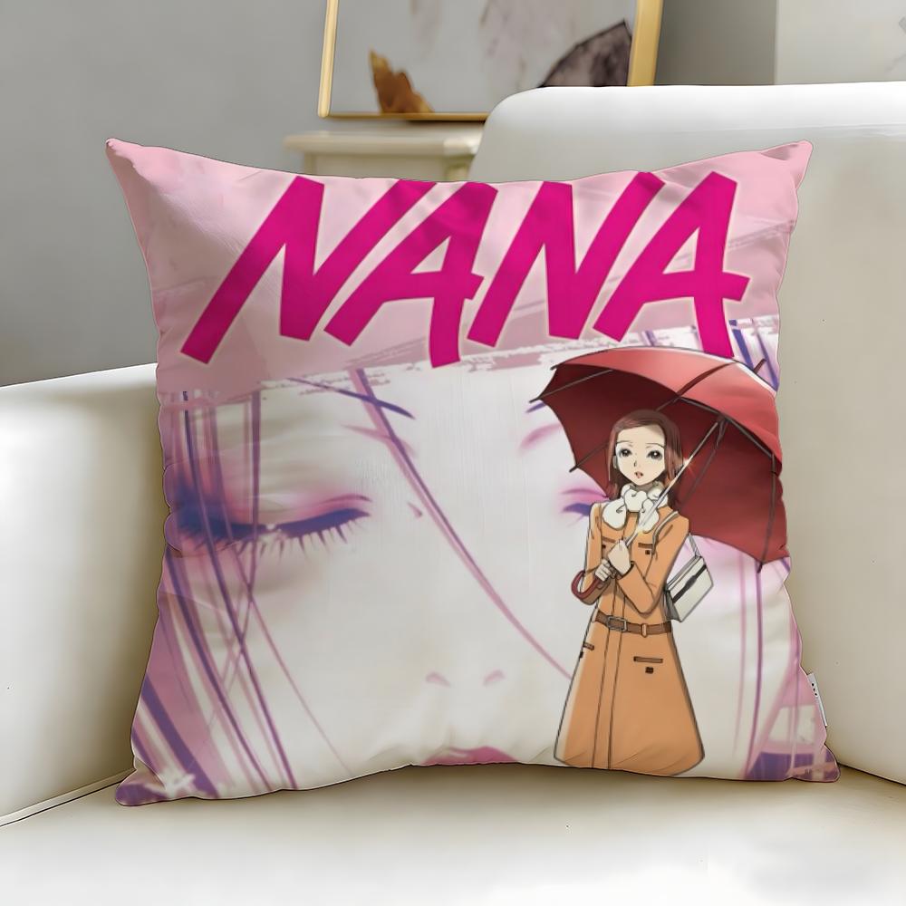 classic anime Nana Cushion Cover Soft  EasyWash Pillow Case  Versatile for Couch Bed Travel and Office