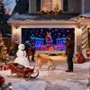 Christmas Garage Door Cover Banner Glows In Dark Fluorescent Santa Backdrop Holiday Garage Door Covers For Outside Outdoor