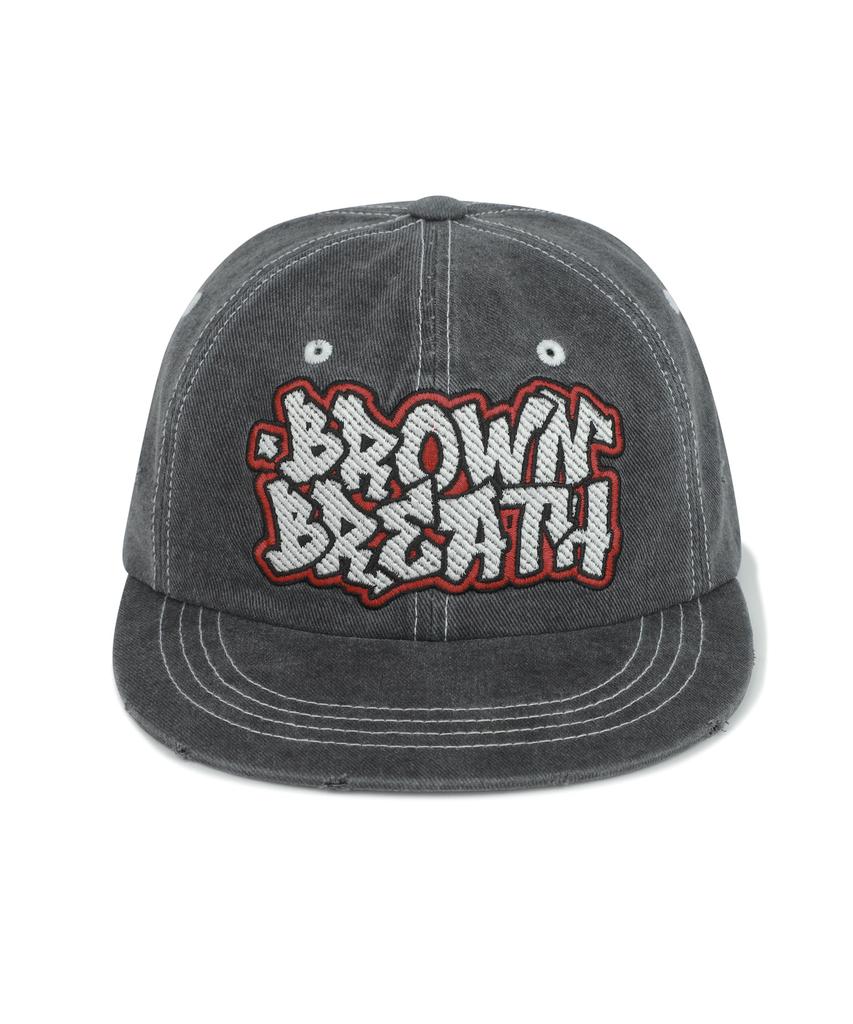 BROWNBREATH Washing Graffiti Logo Cap - Charcoal