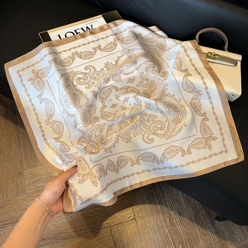 New Square Scarf Women Luxury Paisley Print Soft Satin Hairband Hands Bag Ribbon Foulard Hijab Neckerchief Headband