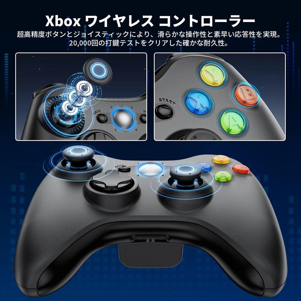 Wireless Xbox Controller for Xbox PC No Dual Ergonomic Highly Durable Upgraded Compatible with 360 Includes 4 Assist Caps 360, Gamepad, Lag,