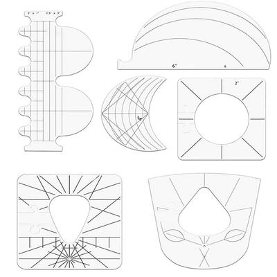 6pcs Quilting Rulers Acrylic DIY Template Gauges Sewing Machine Fabric