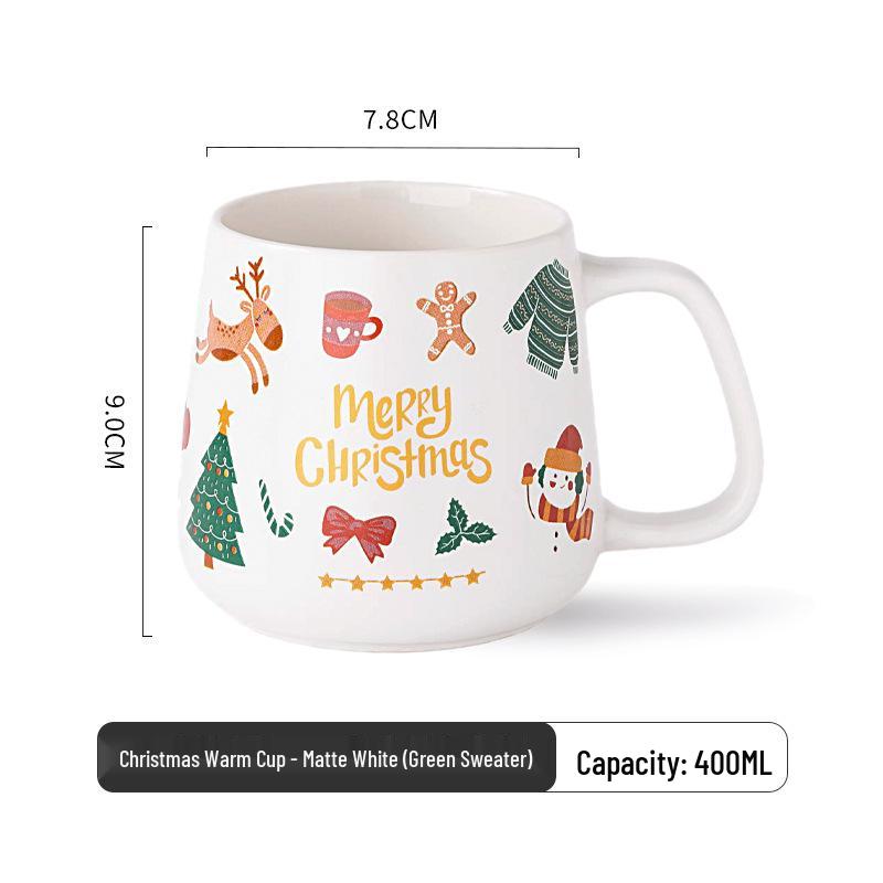 Personalized Christmas Ceramic Mug with Lid and Spoon - Creative Cartoon Design, Perfect for Halloween Gifts