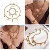 Oumeka 18k Gold-Plated Stainless Steel Jewelry Set: Versatile Pendant, Necklace, and Bracelet.