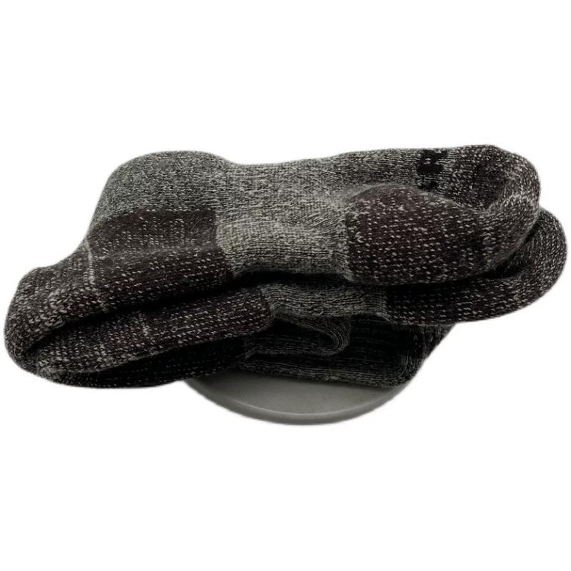 80% Mernu Wool Fall and Winter Heattech Men's and Women's Long Tube Extra Thick Fluffy Loop Sweat Socks Outdoor Snow Cold Socks