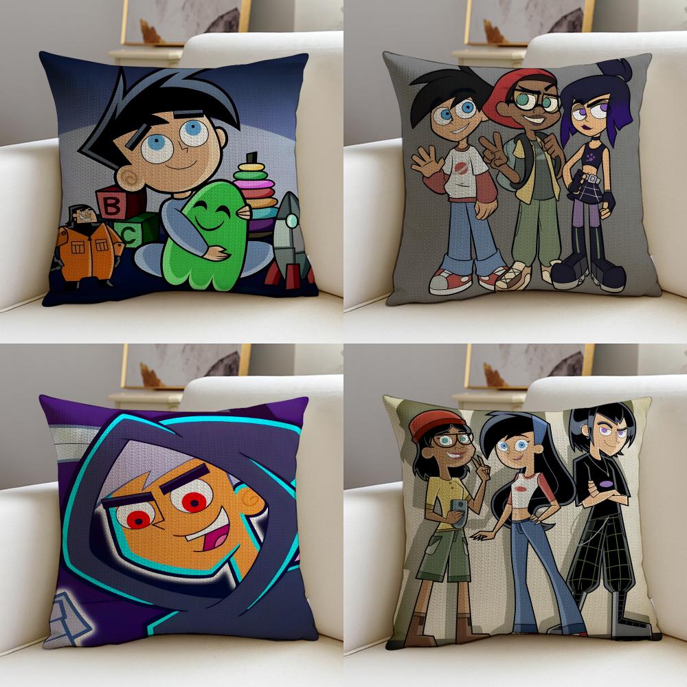 Ghostly DDanny PhantomS Cushion Cover Breathable and skinfriendly linen pillowcase square removable and washable cushion