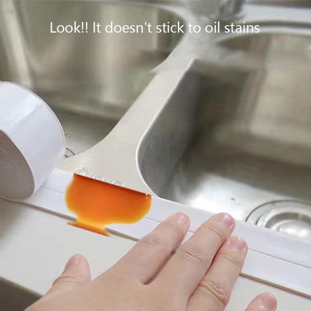 1 Roll Caulking Waterproof Anti-Mold Sealing Tape Bathroom Shower Toilet Adhesive Gap Cover Kitchen Crevice Sealant Tape