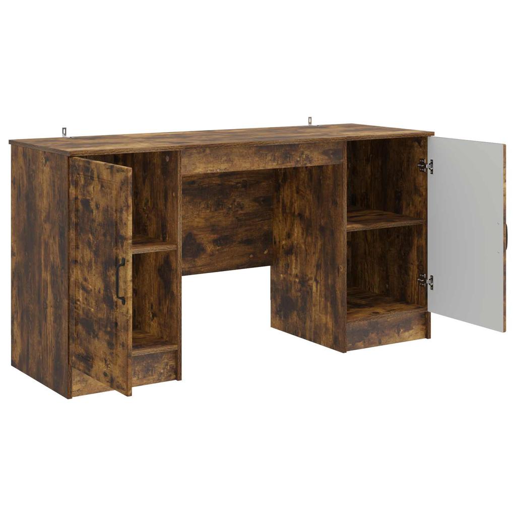 Smoked Oak Desk 142.5 x 50 x 75 cm Wood Based Panel