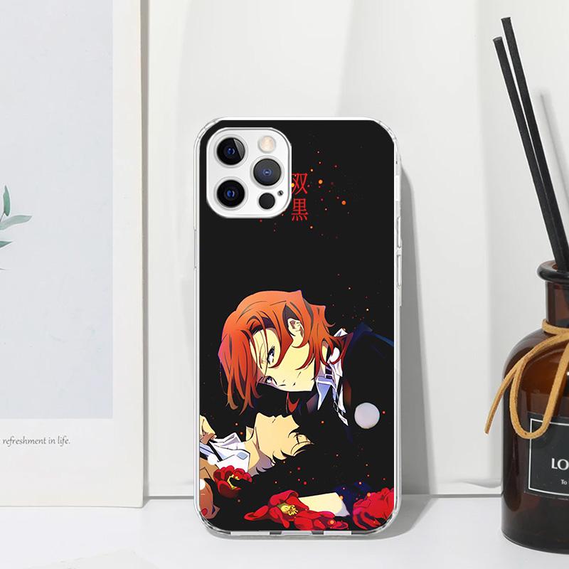 Bungo Stray Dogs Double Black Phone Case For Iphone 17 Air 16 15 Plus 16E 14 Pro Max 13 Mini 12 11 7 8 SE Fundas Soft Back Cover