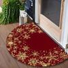 1PC VIKAMA Christmas Doormat Semi-circular Welcome Mat Anti Slip Wear-resistant Carpet for Living Room Bathroom Kitchen Tapete