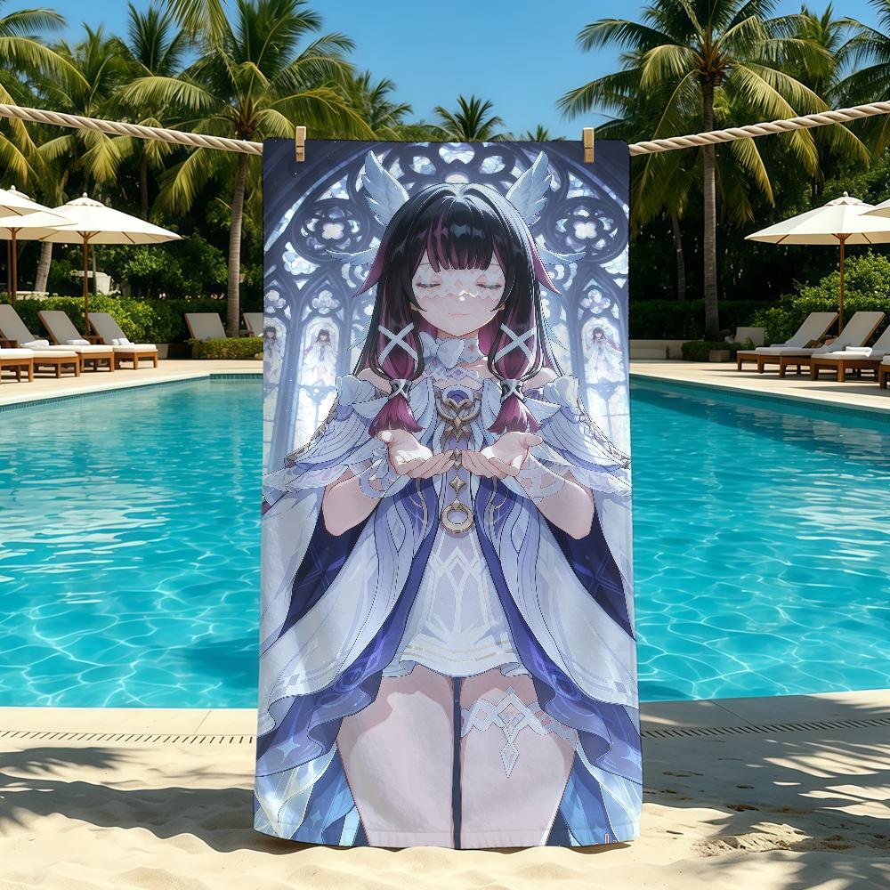 Genshin Impact Columbina Towel For Outdoor Camping Beach Towel Super Absorbent Quick-Drying Summer Towel