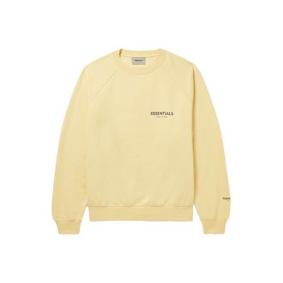 Fear of God Essentials Fleece Pullover Long Sleeve Sweatshirt SS22 Unisex Sweatshirts Cream FOG-SS22-007