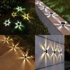 Outdoor Solar Wall Light Waterproof Round Petal Garden Ground-Mounted Lamp with 8 Modes for Deck Fence Landscape Lighting