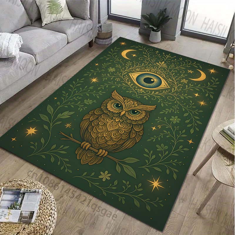 Divining Owl Printed Carpet for Living Room Bedroom Bedside Bathroom Floor Mat Area Rugged Sofa Mat Home Decor Large Size