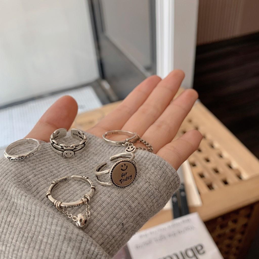 Silver Korean Sterling Ddp Trendy Adjustable Open Ring For Women Stylish Accessory