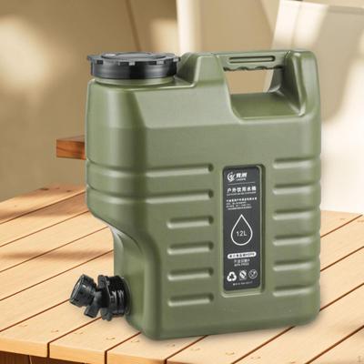 12L Water Container Bucket with Faucet No Leakage Storage Jug Carrier for Driving