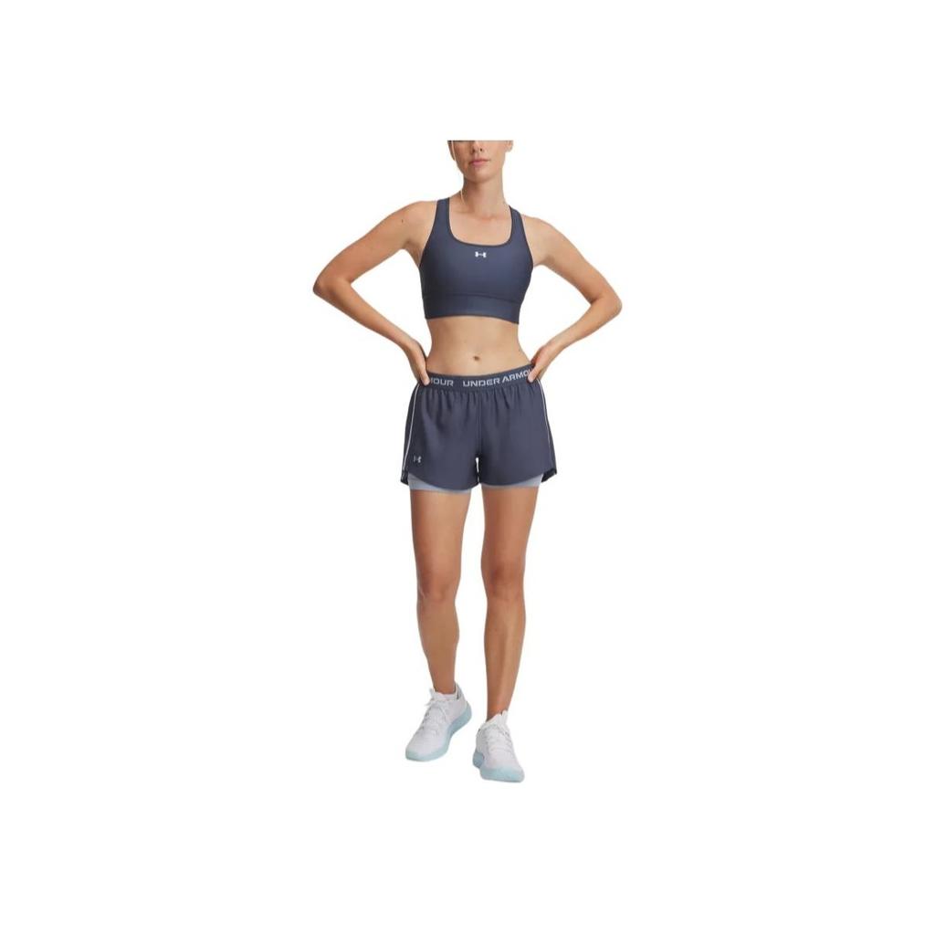 Under Armour Tech Play Up Comfortable Versatile Two-In-One Sports Shorts Women Shorts Storm-Gray 1389895-044