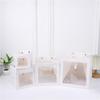Square Clear Window Gift Bag with Handle Sturdy Paper Carry Bag for Flower Plush Toy Cake and Party Gift Packaging Bag