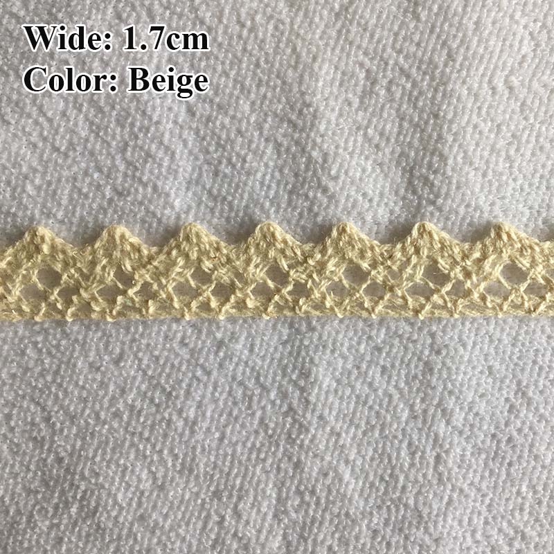 Cotton Lace Ribbon White Beige DIY Handmade Wedding Party Craft Gift Packing Patchwork Crocheted Lace 5meter 10meter 20meter