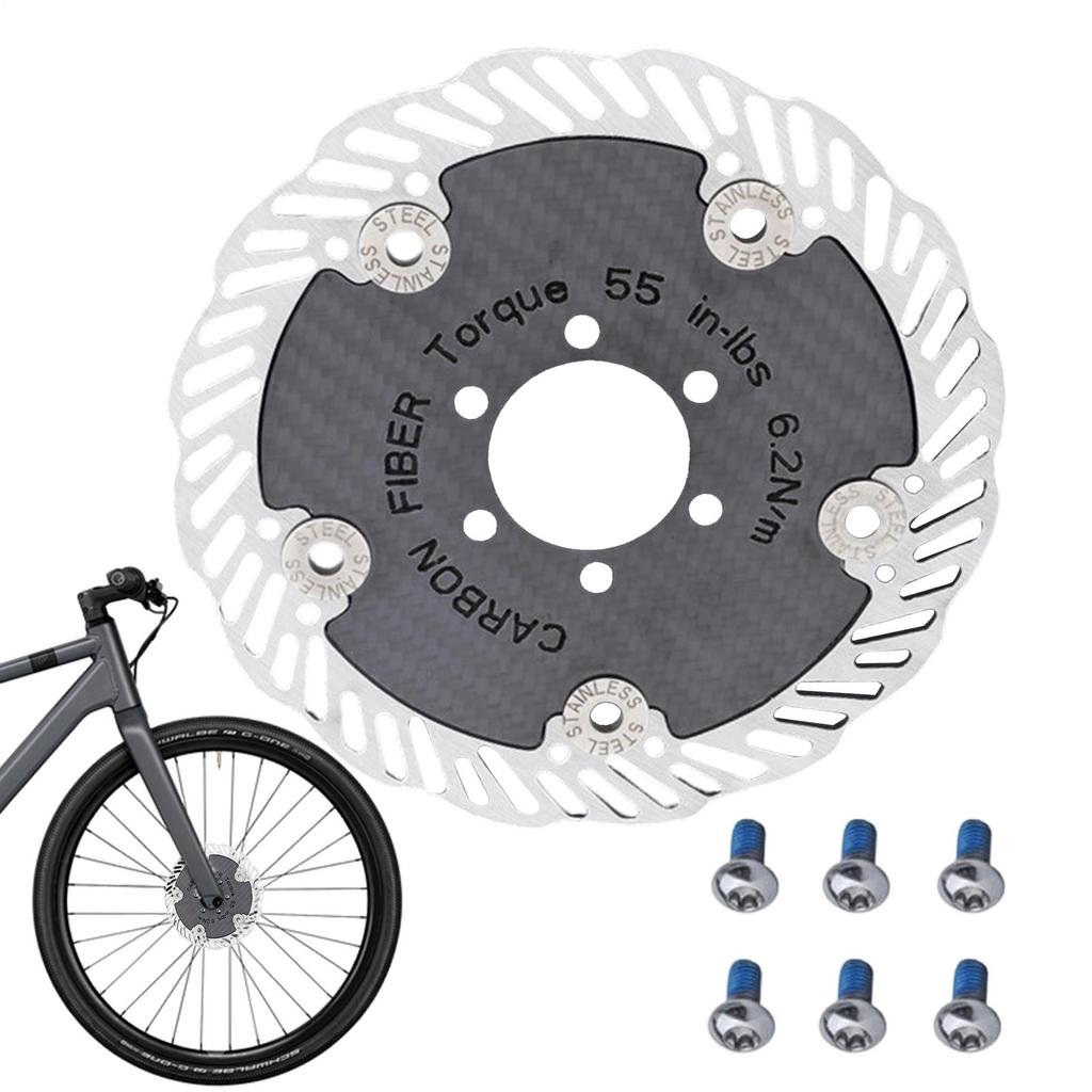 140mm/160mm Bike Carbon Fiber Disc Brake Rotor Six-Bol/ Center Lock Cycling Brake Rotor Mountain Road Bicycle Floating Brake Pad