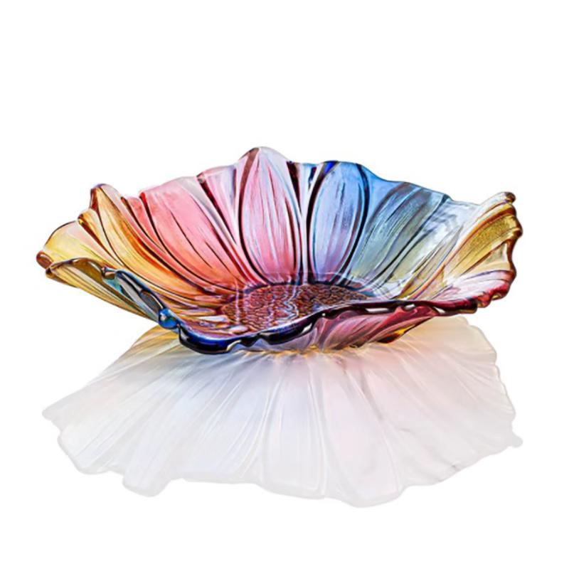 

Flavinmci Nordic Crystal Glass Sunflower Fruit Plate