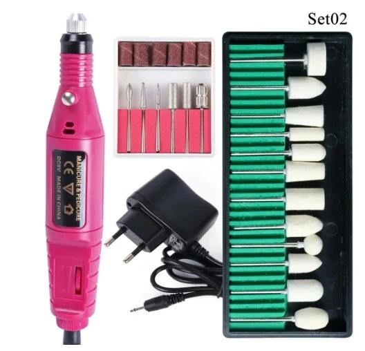 Mașină profesională de găurit unghii electrică pentru manichiură Set de freze Pile de unghii Burghie Instrumente pentru îndepărtarea ojei cu gel
